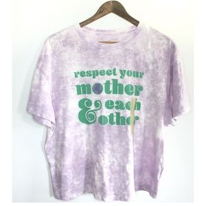 UT Respect Your Mother Earth and Each Other Oversized Purple Tye Dye Top S